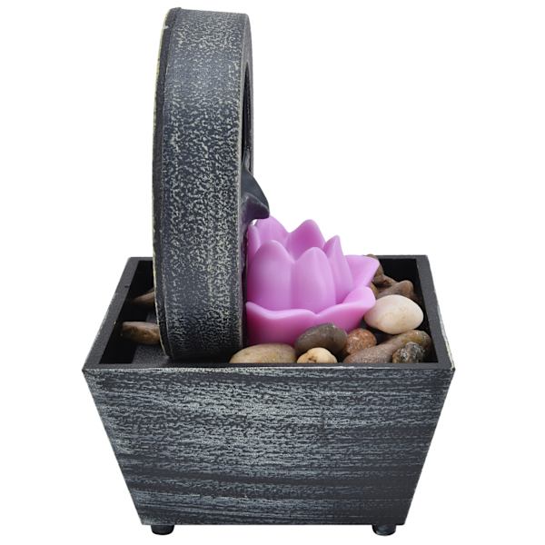 3V USB plast blomstervannfontene LED bordfontene med steiner for hjemmekontor borddekorasjon
