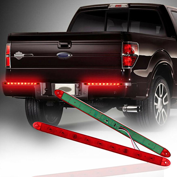 2 kpl 17 tuuman 9 LED punainen suljettu upotettava perävaunun kuorma-auton matkailuauto Stop Tail Brake Turn Light Bar