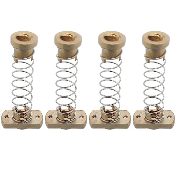 4st Mässingsfjäder Muttrar för Ender 3S 3 Pro CR10 Z-Axel T8 3D-Skrivare Anti-Glapp