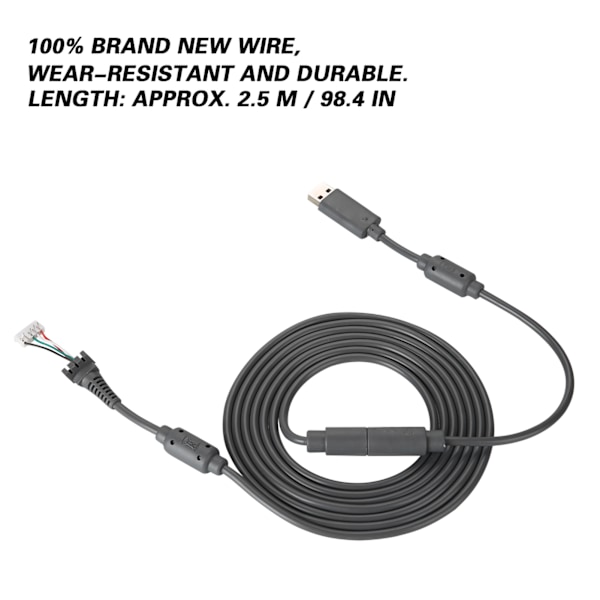 USB 4-pinners spillkabel erstatningstråd breakaway-adapter for Xbox 360 (grå)