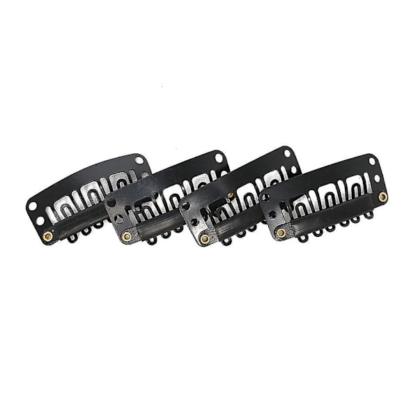 Hårförlängningsklämmor U-formade - 50-pack, 1.25 tum (Svart)