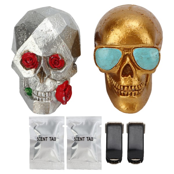 Auton pääkallon raikastaja auton ilmanpoistohartsi Skull Rose -aromidiffuusori raikastaja ornamentti Halloween auton koristelu lahja