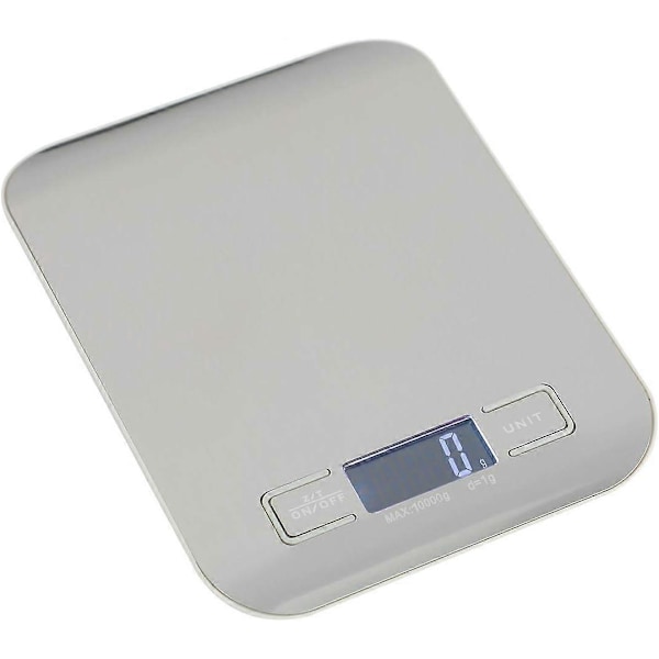 Digital køkkenvægt 10 kg 22 lbs, førsteklasses elektronisk køkkenvægt i rustfrit stål med LCD-display til madlavning i hjemmet