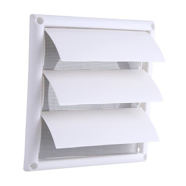 1 PC Plastik Ventilationsrist Dæksel 3 Klapper Vægkanal Ventilationsrist Med Net Ny 20*20cm