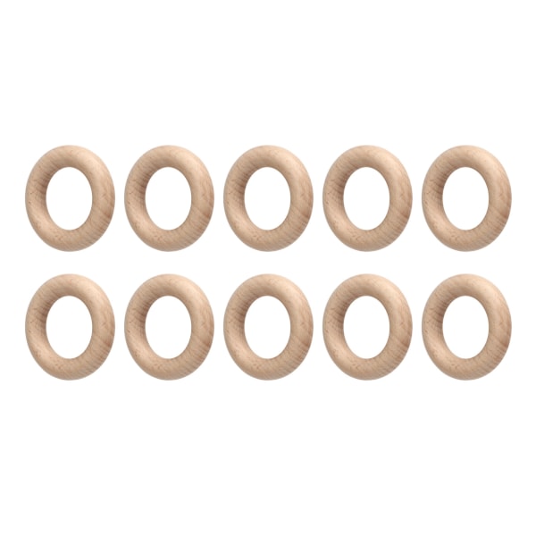 30 kpl pyökkipuusormukset Sileä puinen pyöreä sormusriipus tee-se-itse-korujen tekoon käsitöitä varten 5,5 cm / 2,2 tuumaa