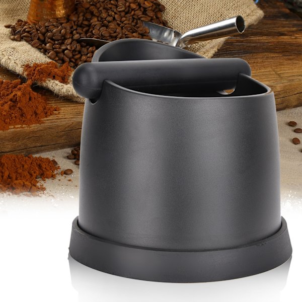 Stor kaffeknock-out-boks i plast til espressokaffegrums (sort)