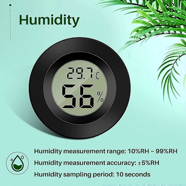 3-pack Hygrometer Termometer Digital LCD-skärm Fuktmätare för Luftfuktare Avfuktare Växthus Källare Barnrum