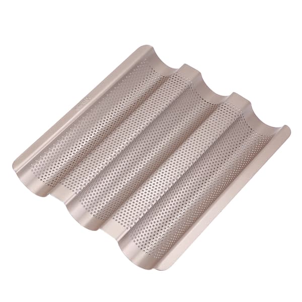 10 tommer franskbrødform Baguette bageplade Perforeret 3-slids non-stick bageform