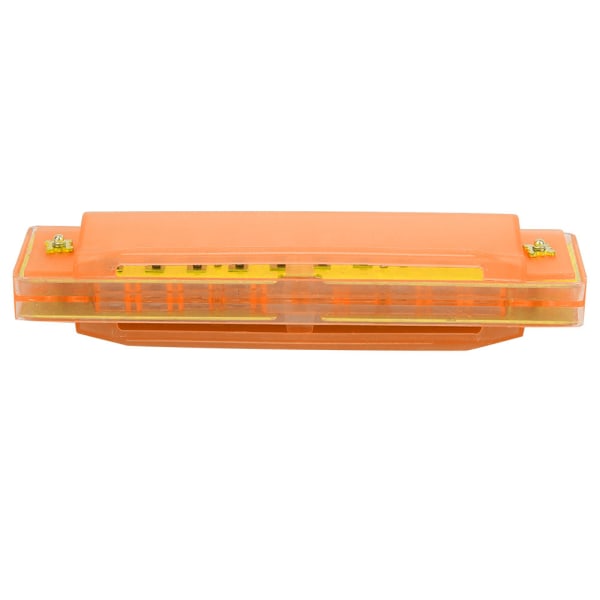 Høykvalitets slitesterk 10 hull 20 toner gjennomskinnelig plastikk munnspill gave til barn (oransje)