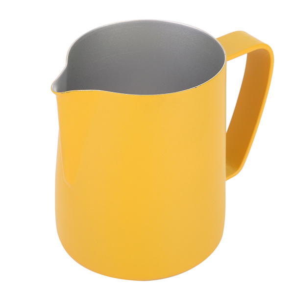 600 ml melkeskummende kopp i rustfritt stål Kanne Kanne Latte Art for hjemmekafébruk Gul