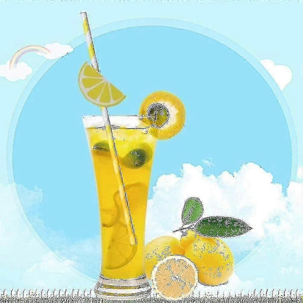30 st Citron Sugrör Frukt Sugrör För