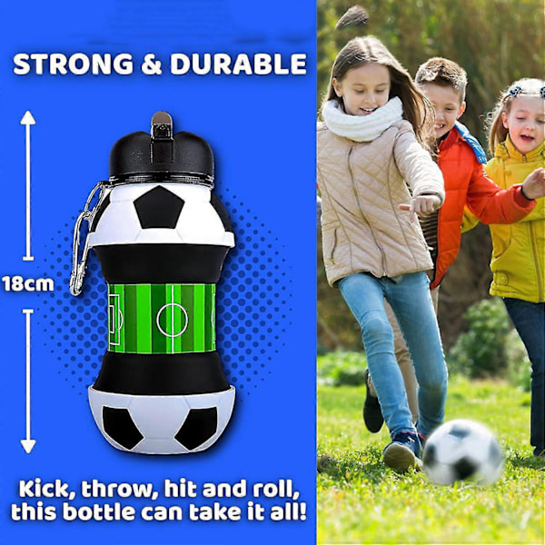 Fodbold Drikkedunk Unikke Fodboldgaver til Drenge og Piger - Cool Børne Drikkedunk, Sammenklappelig, Lækagesikker Drenge Drikkedunk BPA Fri 550 Ml1p Ju