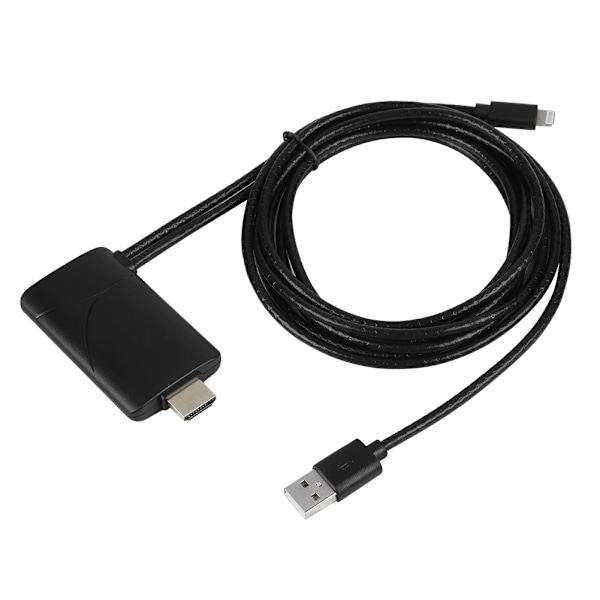1,8 m:n Lightning-HDMI-TV-AV 1080P -matkapuhelimen AV-kaapeliadapteri iPadille