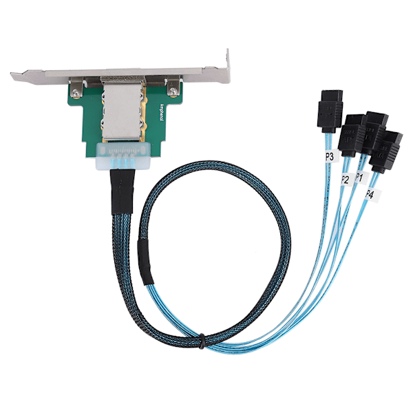 Mini SAS -käänteiskaapeli H0302 SAS 26P naaras - 4 x SATA laitteistodatakaapeli 0,8 metriä