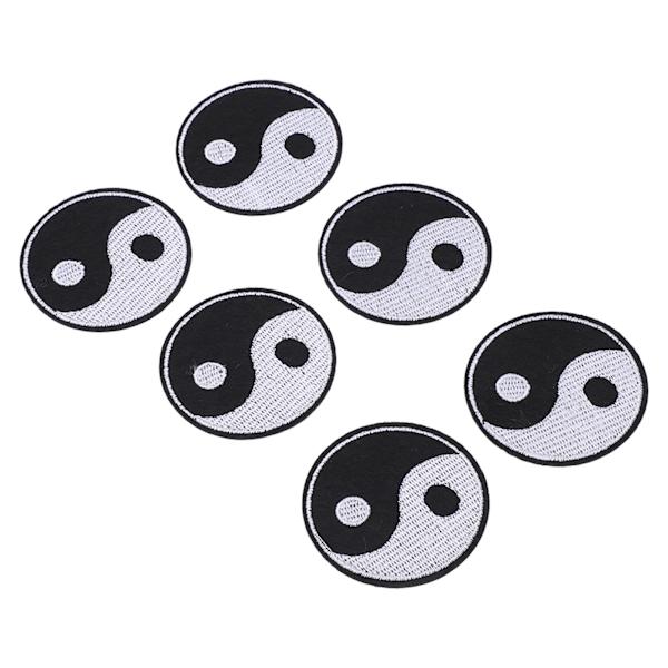 6 stk. Yin Yang-patch Tai Chi-mønster DIY-tøjpatches Individualisering Bomulds-syninger Patches til skjortepakke Hat Tegnebog