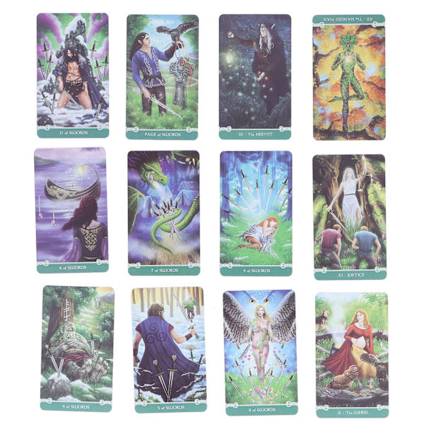 78-delad engelsk tarotkortlek i belagd pappersdivination, framtidsberättande spel för nybörjare