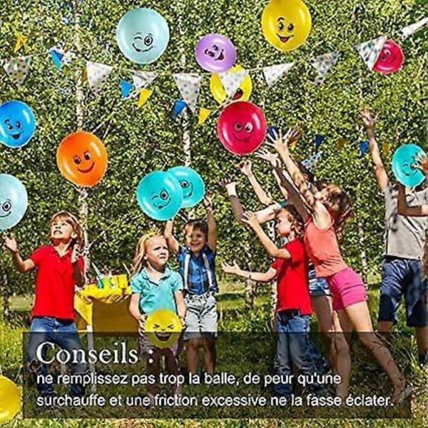 100 Stycken Latexballonger Emotion Series Blandade Färger Partyballonger Söta Smiley Face Ballonger 12 Tum med 6-12 Olika Design Latexballonger för P
