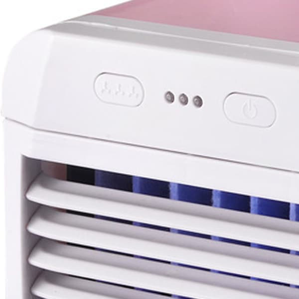 Bærbar Aircondition Mini Køleventilator Luftkøler 3 Vindhastigheder Skrivebords USB-drevet Luftfugter Natlys Ventilator Pink