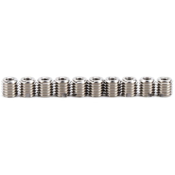 10 st gänginsättningssats reducerande mutter 303 rostfritt stål hona M4x0.7 hane M8x1.25 0.3in Längd