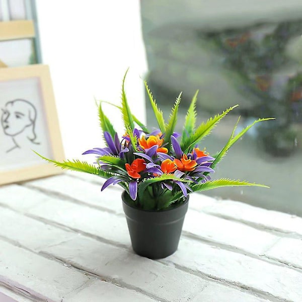 Kunstig Bonsai Træ Sæt med Kreative Pynt - 4 Stykker