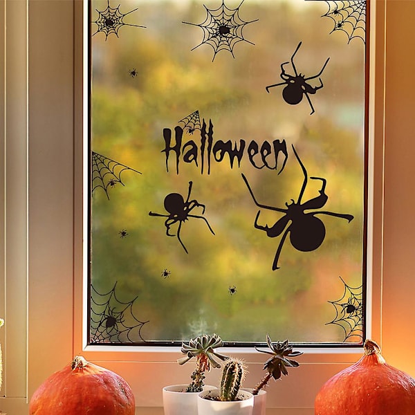 Halloween-lepakko ja hämähäkki -ikkunatarrat - Juhlatarvikkeet