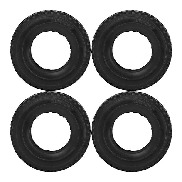4 stk 20 mm bredde knust sten mønster dæk til Tamiya traktor lastbil 1/14 RC bil sort
