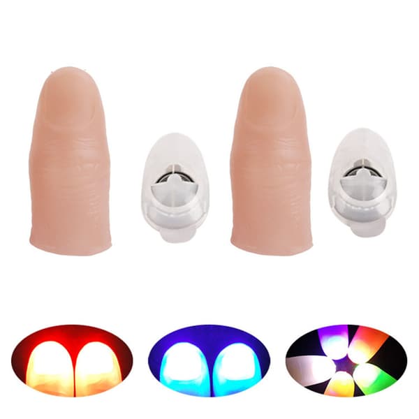 6 stk. Lysende finger-trick LED-fingerlampe Tommelfingerlys Finger-prank-legetøj