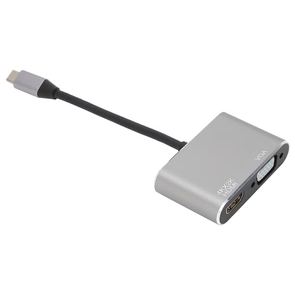 Type-C–HD-multimedialiitäntä+VGA-naarasjakajasovitin Type-C-moniporttimuunnin