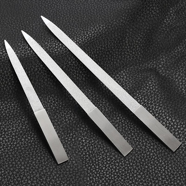 Satinerade Diamantnagelfiler - 3-pack (Silver)