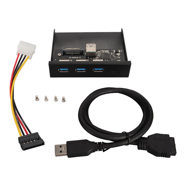 USB 3.0 Frontpanel Hub 3.5in 4 Portar 6Gbps Stabil Plug and Play Optisk Enhet Frontpanel för Stationär Moderkort