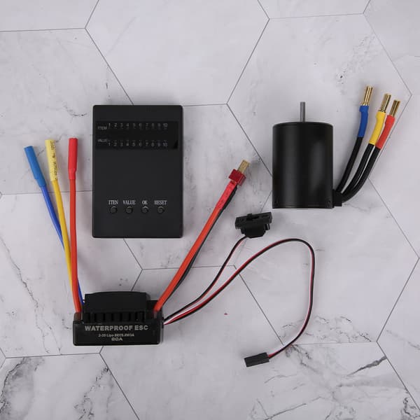 3650 3100KV børsteløs motorprogramkort 60A ESC med vanntett BEC for 1/10 RC-bil