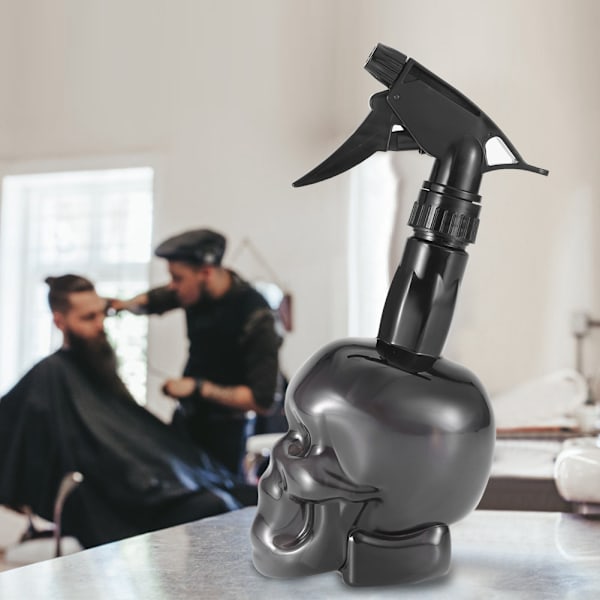 Kampaamo-suihkepullo uudelleentäytettävä Skull-kampaamo Water Mist Spray 500ml musta