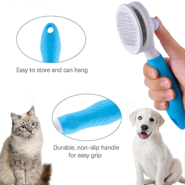 Selvrensende Slicker Børste til Katte og Hunde - Kæledyrsplejeværktøj