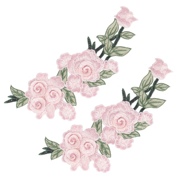 Broderte lapper Blomst Bomull Miljøvern Unike DIY-klestilbehør for vester Hatter Rosa