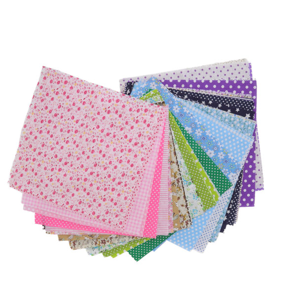 Bomullsquiltingstoff 9,8x9,8in Assorterte farger Enkel stryking Multifunksjonell Blomster lappeteppe Stoff for håndverk DIY 42 farger
