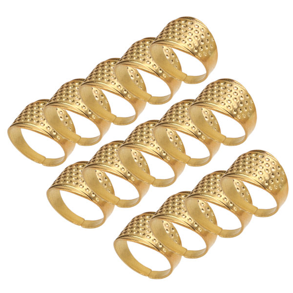 Ring Fingerborg Rund Guld Justerbar Storlek Koppar Sömnad Reparation Handgjord Ring Fingerborg Symaskiner Tillbehör