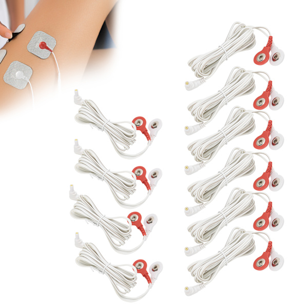 10 stk./pose 2,35 mm 1,5 m 2-i-1 knaptype Elektrodeledningsledninger Kabel til TENS Unit Fysioterapimaskine