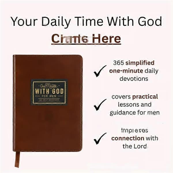365 Devotions for Men: One Minute With God | Brown Faux Leather Flexcover A