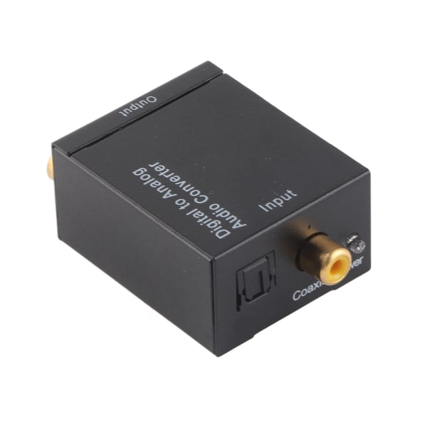 Digitaali-analogimuunnin DAC-dekooderi Toslink- ja koaksiaalituloilla analogisille 2RCA-lähdöille Musta isäntä USB -kaapeli kuituoptinen kaapeli