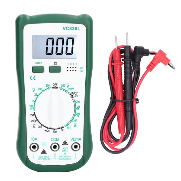 LCD Display Multimeter Multifunktionel Digital Spændingsstrøm Modstandstester VC830L