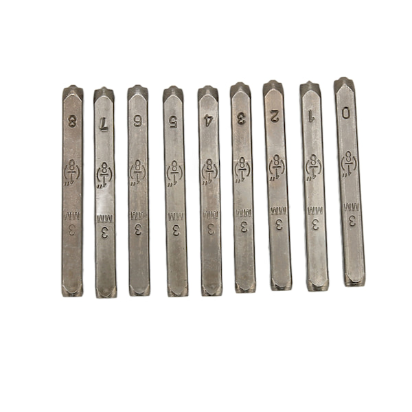 9 kpl metalliset numeroleimasimet 0,12 tuumaa Hiiliteräs Laaja sovellus Metallileimasinsetti käsityökoruihin DIY