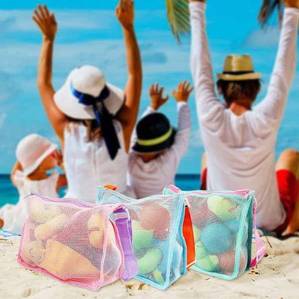 Barne Mesh Bag Strand Shell Collection Bag Sand Toy Oppbevaring Mesh Bag for Boys Girls Svømmetilbehør