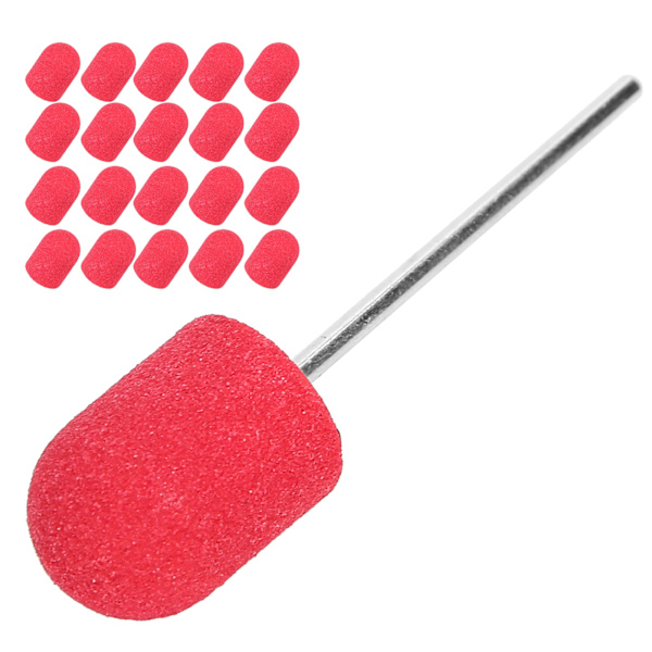 Nail Art Cap Nagelborr Polering Slipning Slipband Set (13 x 19mm)Röd