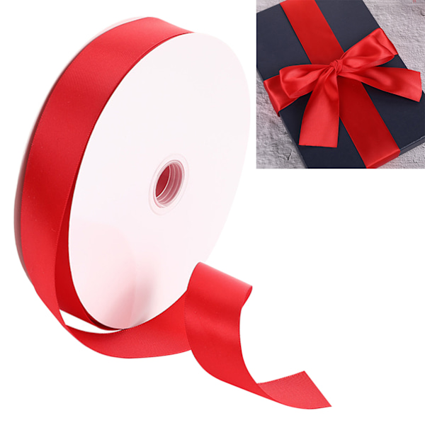 Presentband Rött 49yd Lång 1.5in Bred Ljus Jämn Färg Utjämning Presentförpackningsband för Låda Blomma Kläder