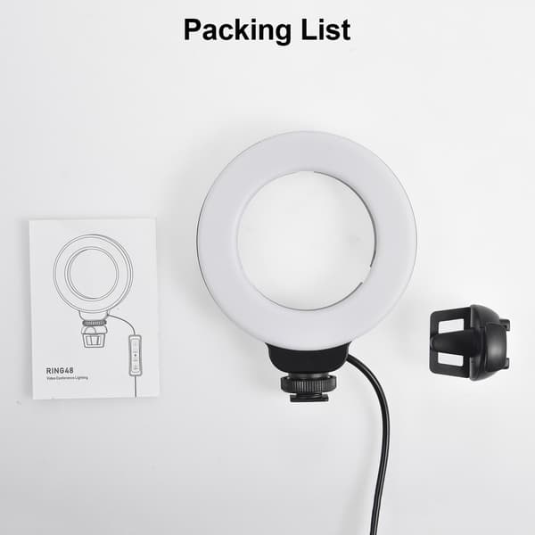 Clip On Ring Light med klemmebeslag til bærbar computer videokonference bærbar 4 tommer Zoom Light