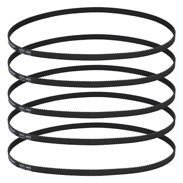 5 stk 3D-printertilbehør GT2-6-400MM Gummi lukket tandrem Ring Synkron drivrem