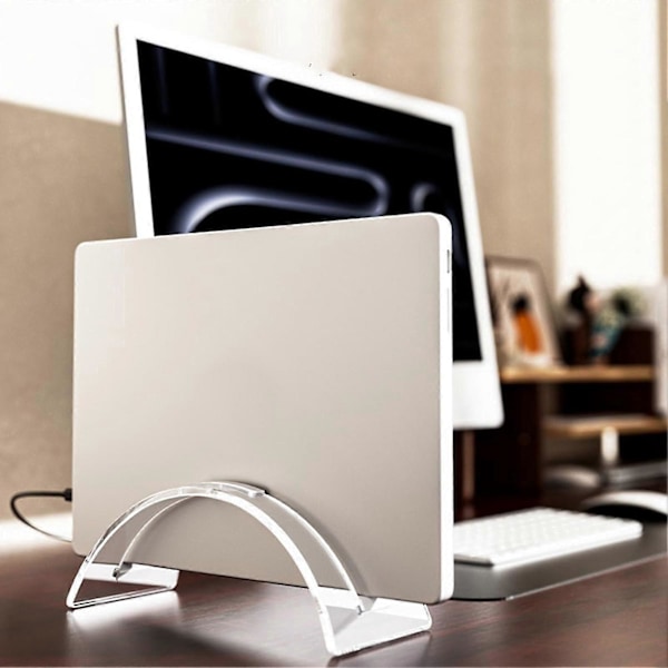 Vertikal Laptop Stand Skrivebordsholder Høj Stabilitet Stærk Bæreevne Akryl Skrivebordsstander Personlig Computerholder