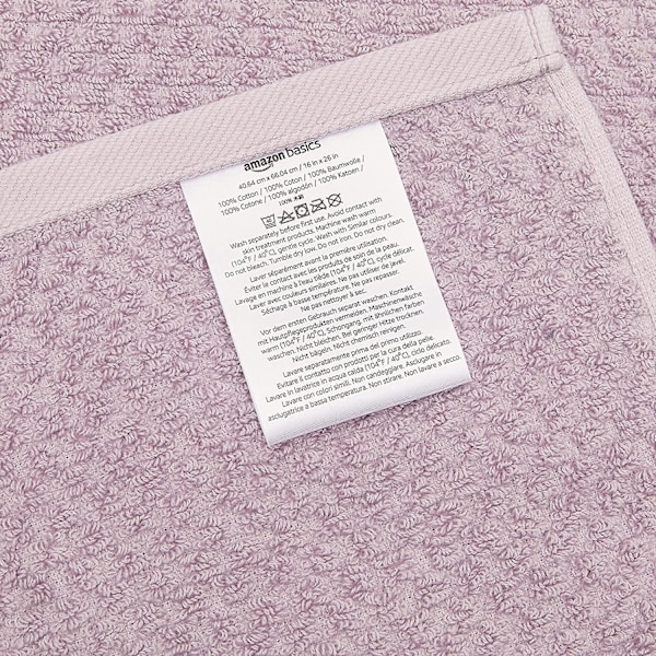 Basics Set med 6 Strukturerade Lukttäta Handdukar, 70 x 30 cm, Lavendel