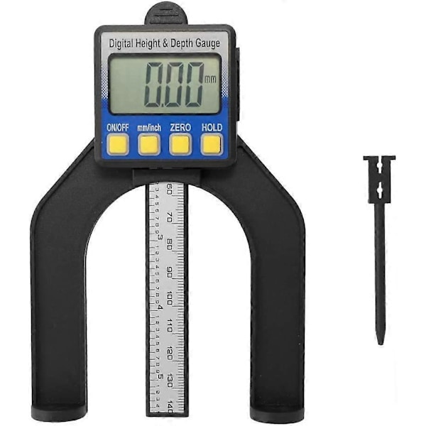 Erittäin tarkka LCD-digitaalinäyttöinen vernier-työntötulkki korkeus- ja syvyysviivaimella mittausmittarilla, matala alue 0-85 mm magneeteilla