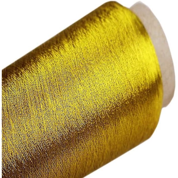 2 ruller broderitråd polyester sytråd, for datastyrt brodering og dekorativ søm 3600M/spole (gull, sølv)